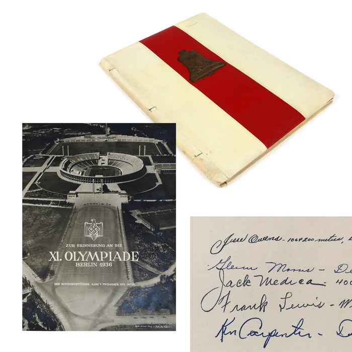 
    Cel mai scump exponat este un album al Olimpiadei de la Berlin din 1936 cu 45 de autografe printre care și cel al marelui atlet Jesse OwensFoto: artmark.ro  