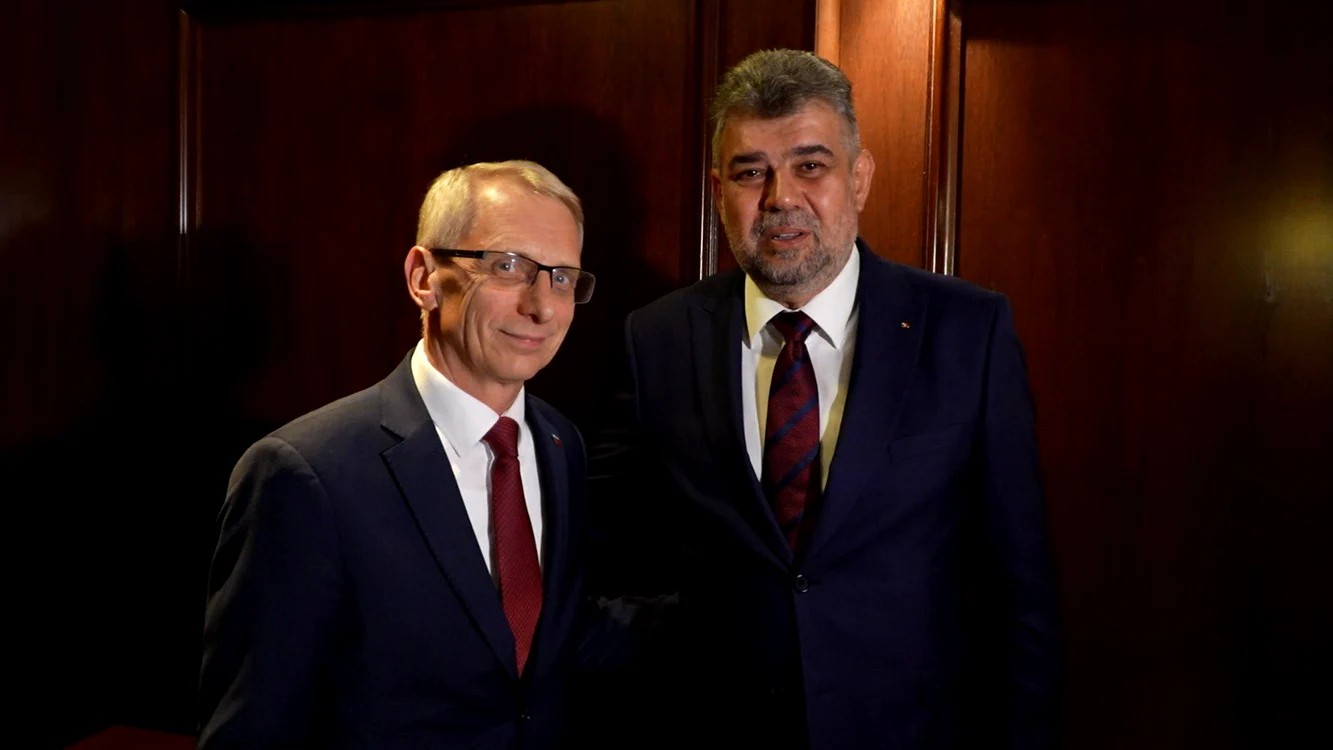 Marcel Ciolacu, împreună cu premierul bulgar FOTO: Twitter