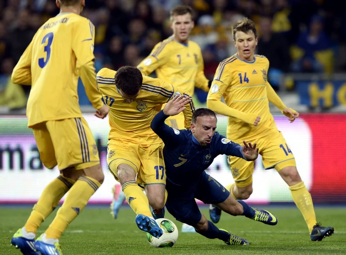 Ribery a fost la pământ la Kiev. FOTO: AFP