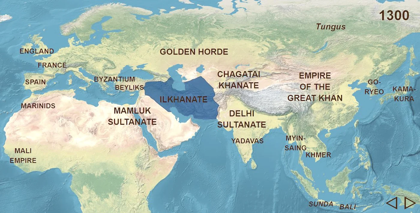 Harta Ilhanatului, la 1300 