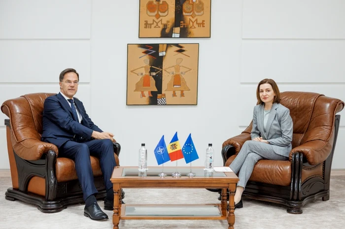 Mark Rutte a avut o întrevedere cu Maia Sandu. FOTO: Presedinte.md