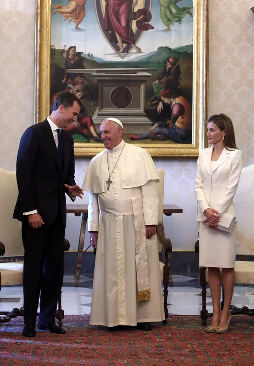 Regina Letizia la întâlnirea cu Papa