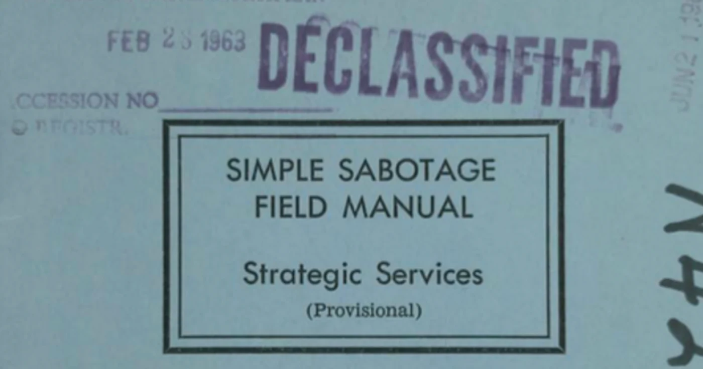 Manualul Acțiunilor Simple de Sabotaj, ghid redactat de un agent de informații american în 1944