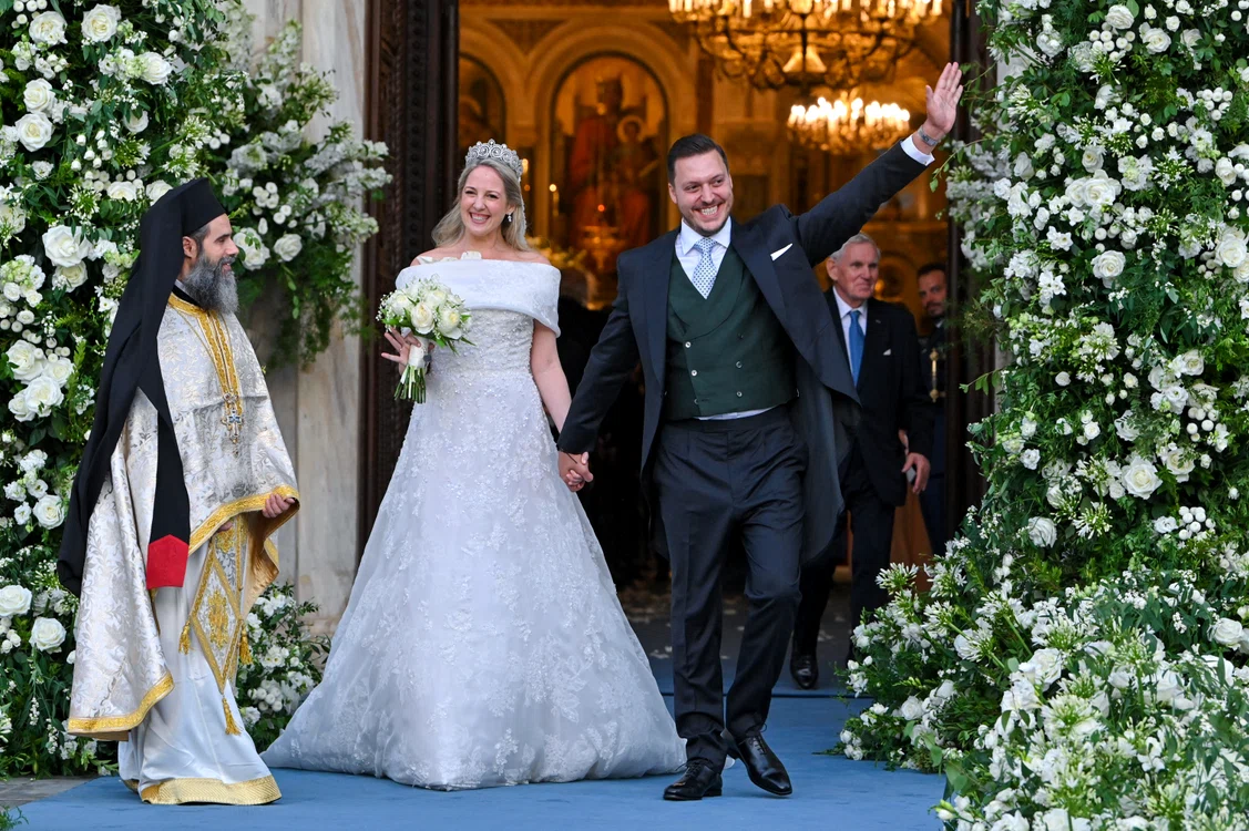 Prințesa Theodora a Greciei și Matthew Kumar, la nunta lor