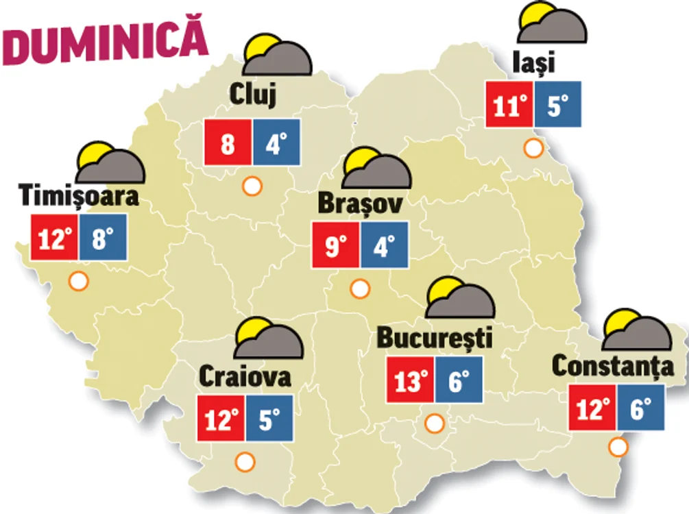 Prognoza meteo 15 noiembrie ne anunță că temperaturile rămân scăzute
