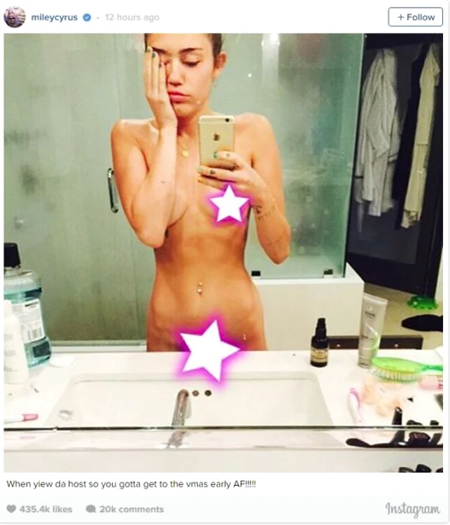 Miley s-a pozat pregătindu-se pentru Premiile MTV