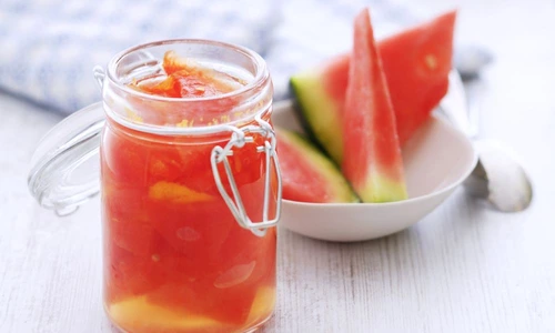 Small jar of stewed watermelon jpeg