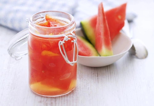 Small jar of stewed watermelon jpeg