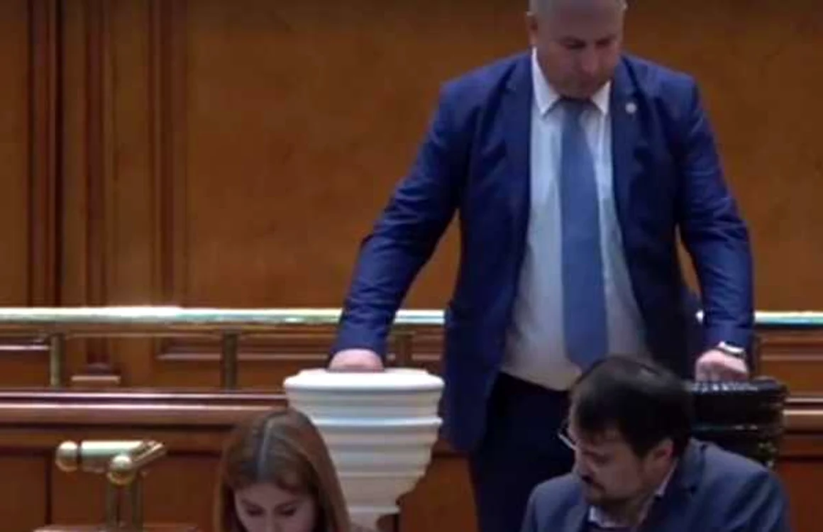 Deputatul Liviu Balint în timp ce vota moţiunea de cenzură împotriva Guvernului Grindeanu