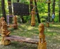 Parcul de aventură Cerna din Vaideeni - Vâlcea după a patra ediţie a festivalului naţional de sculptură cu drujba - cu mobilier sub formă de personaje din basme Foto Adevărul