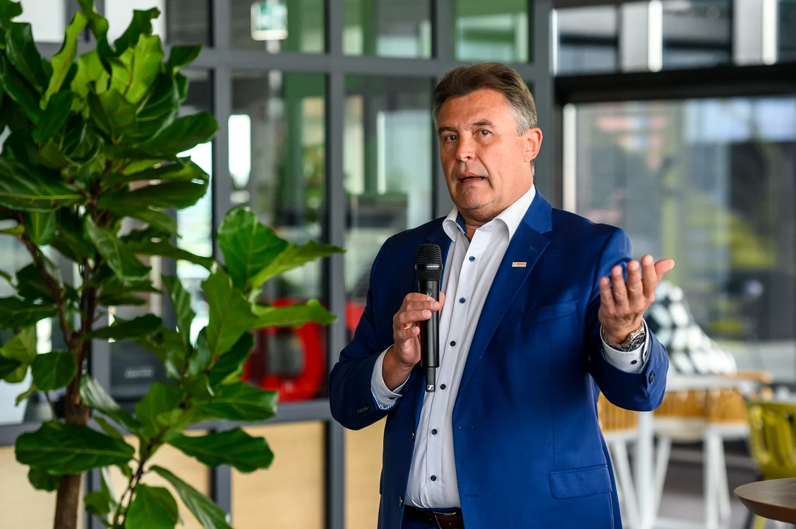Directorul general Bosch România, Mihai Boldijar la inaugurarea noii clădiri de la Cluj. FOTO: Bosch