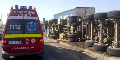Camionul s-a răsturnat în zona gropii de gunoi sursa foto: www.opiniatimisoarei.ro