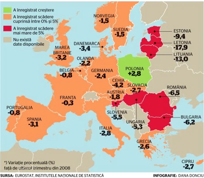 Harta crizei in Europa