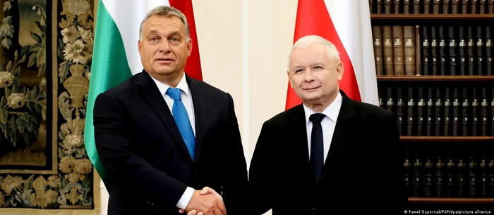 Premierul ungar Viktor Orban și șeful partidului polonez PiS Jaroslaw Kaczynski (22.09.2017)