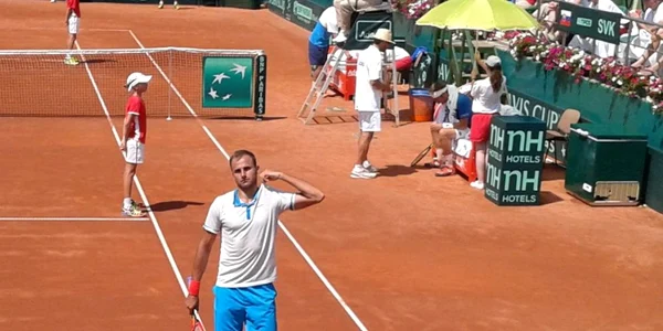 Marius Copil la Cupa Davis România-Slovacia pe Arena Idu Mamaia Foto Sînziana Ionescu