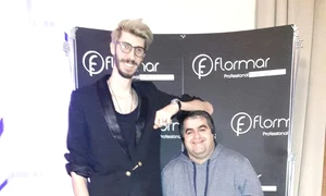 Antonio (2,2 metri) și reporterul Click! Gheorghe Chelu (1,80 metri) jpeg