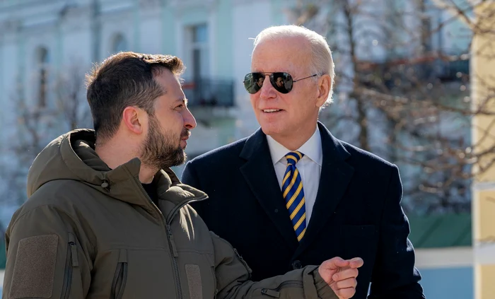Zelenski și Biden la Kiev FOTO: EPA EFE