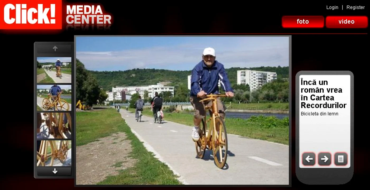 foto bicicleta lemn