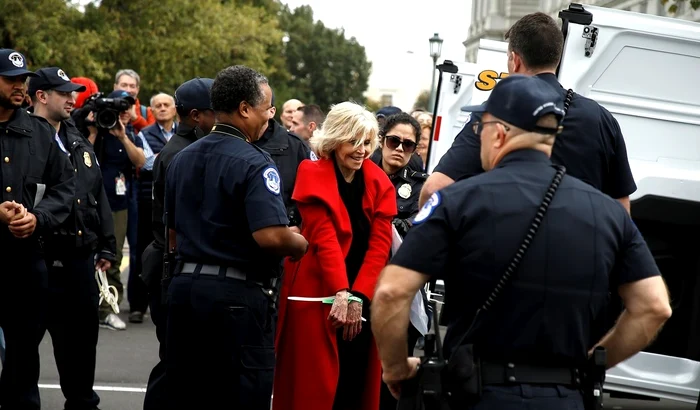 jane fonda accepts award while being arrested 05 jpg jpeg