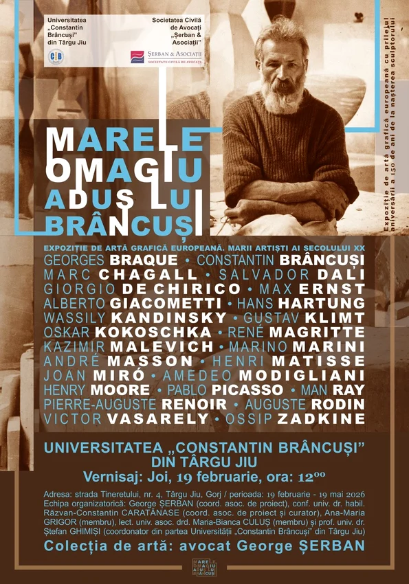 Expoziția „Marele omagiu adus lui Brâncuși”, vernisată la 150 de ani de la nașterea sculptorului