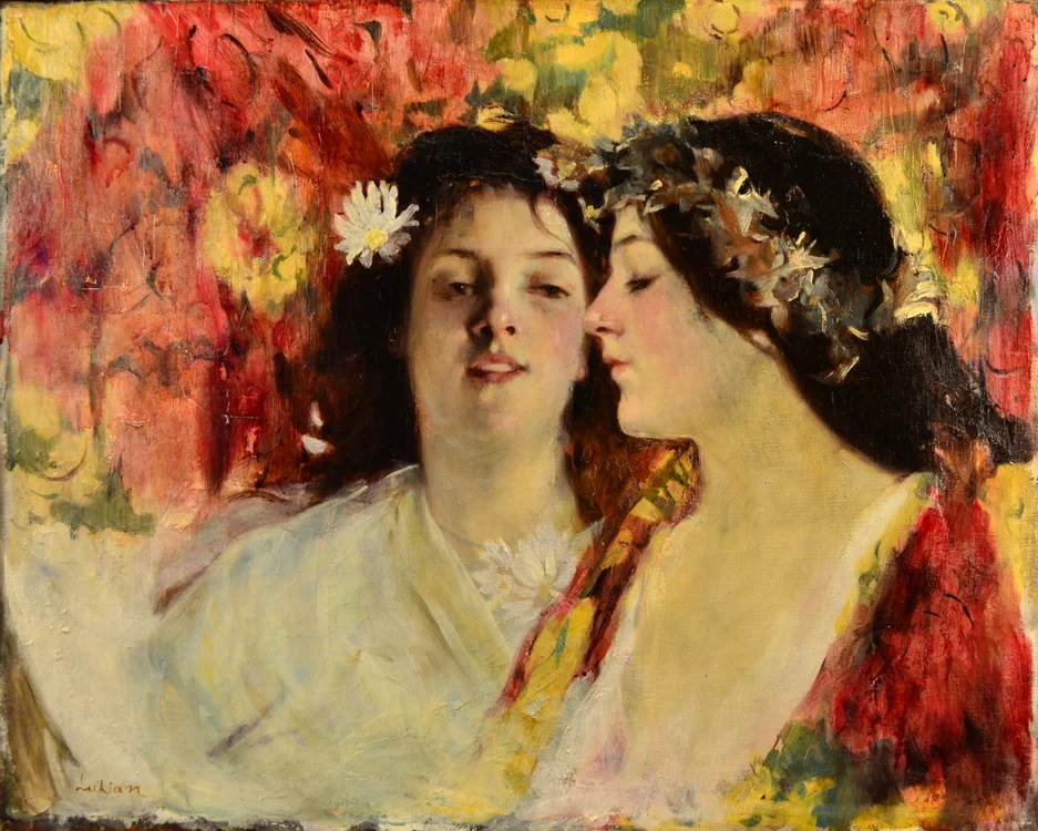 Ştefan Luchian, „Două fete“, ulei pe pânză, 62,4x77,6 cm, tablou vândut cu 300.000 de euro