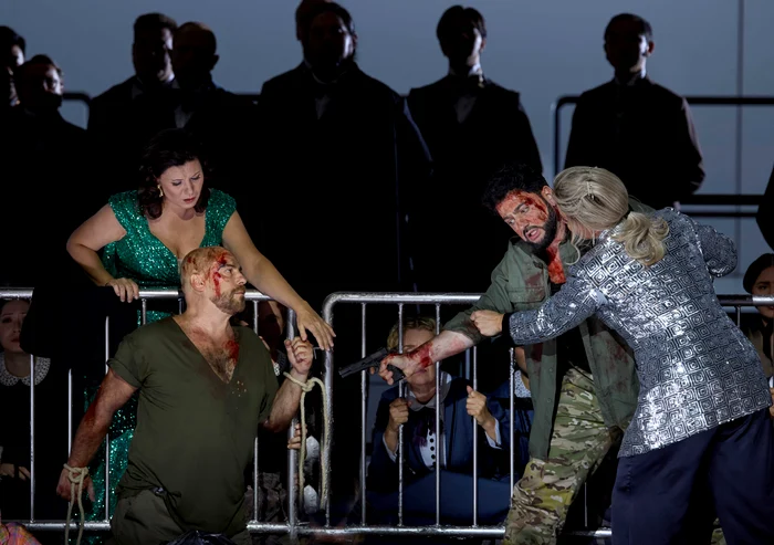 Marina Rebeka, Gabriele Viviani, Yusif Eyvazov, Elīna Garanča. Foto Herwig Prammer