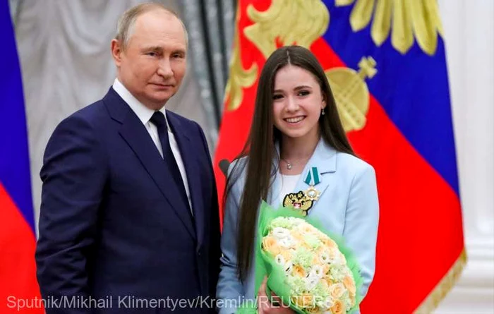 Vladimir Putin, alături de Kamila Valieva