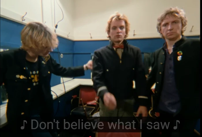 The Police. Captura video Youtube Message In A Bottle