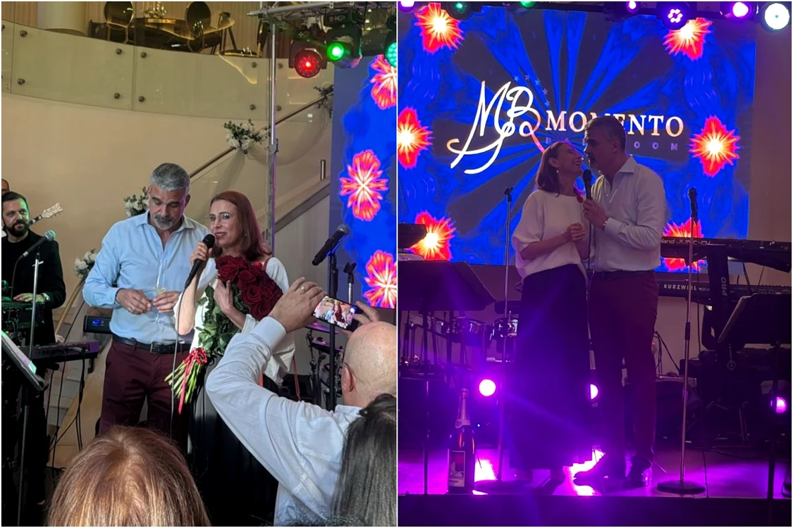 Aurelian Temișan, petrecere surpriză pentru Monica Davidescu la 20 de ani de căsătorie