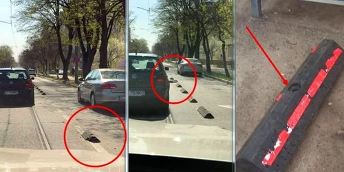 Limitatoare de sens distruse după nici o lună la Galaţi FOTO C Crangan