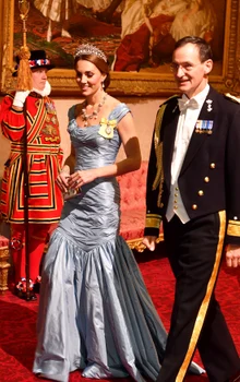 Kate Middleton în 2018, la un banchet de stat