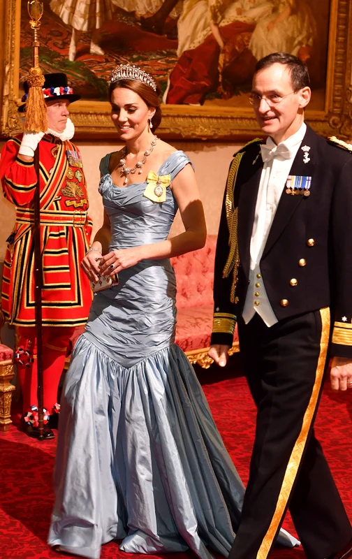 Kate Middleton în 2018, la un banchet de stat