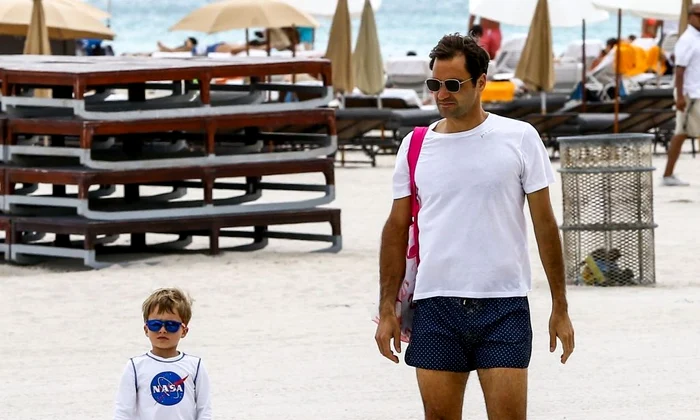 Roger Federer enjoys a beach day in Miami with his son jpeg