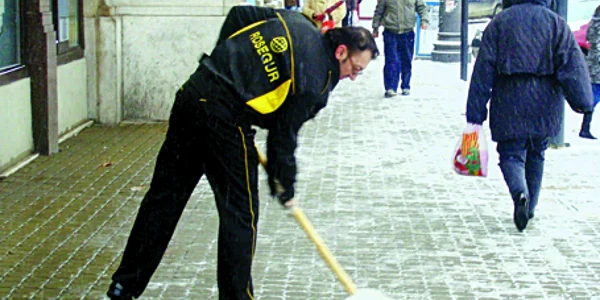 În Arad, la deszăpezire au ieşit doar agenţii economici