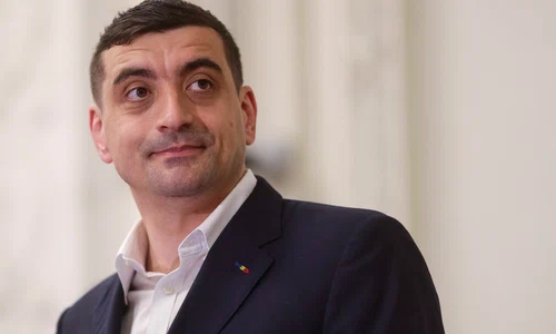Președintele AUR, George Simion, face declarații de presă după depunerea moțiunii de cenzură alături de PSD împotriva guvernuluii. FOTO Inquam Photos / Octav Ganea