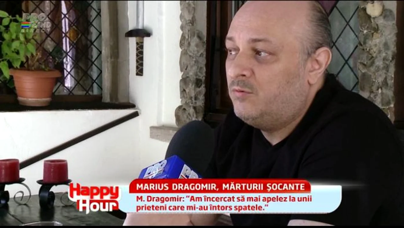 Marius Dragomir şi-a povestit supărarea în faţa reporterului Happy Hour (captură: Happy Hour)