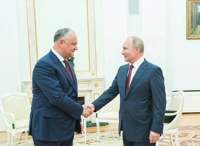 Igor Dodon aduce elogii liderului de la Kremlin, Vladimir Putin. FOTO: Facebook
