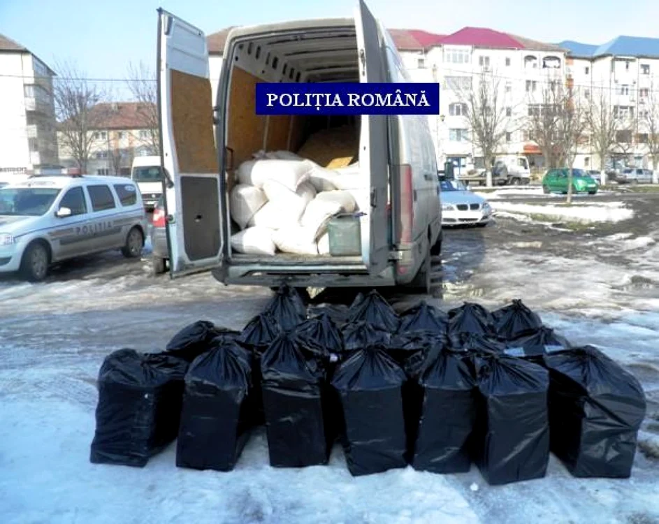 Întreaga cantitate de ţigări de contrabandă a fost confiscată de oamenii legii FOTO: IPJ IL