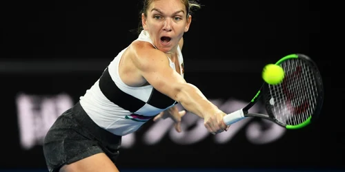 Simona Halep în partida contra americancei Sofia Kenin la turneul Australian Open 2019 în Melbourne Australia17 ianuarie 2019 FOTO EPA-EFE / Julian Smith 