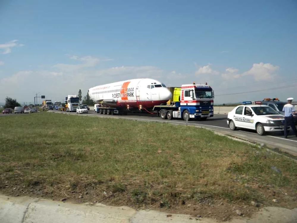 O curbă dificilă înainte de intrarea pe DN 72, spre Ploiești West Park