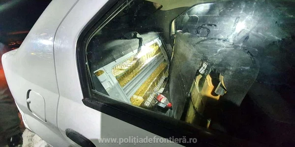 Ţigări de contrabandă confiscate de poliţiştii de frontieră din judeţul Maramureş FOTO Politia de frontiera