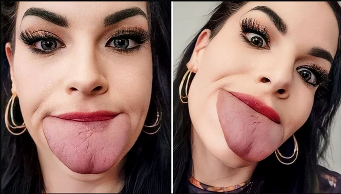 Brittany Lacayo are cea mai lată limbă din lume