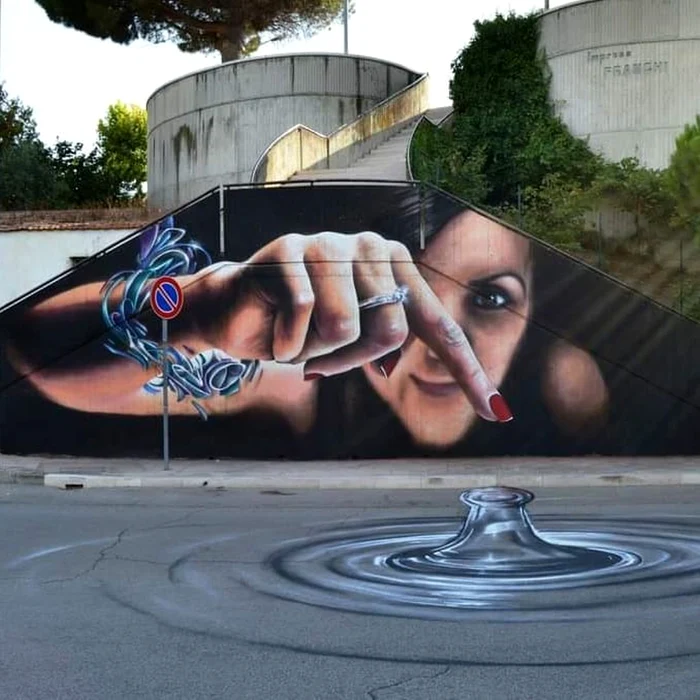 Grafitti tridimensional realizat de Caiffa Cheone