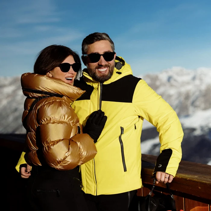 Monica Bîrlădeanu la schi în Alpi cu soțul său, Valeriu Gheorghiță. FOTO:  Instagram