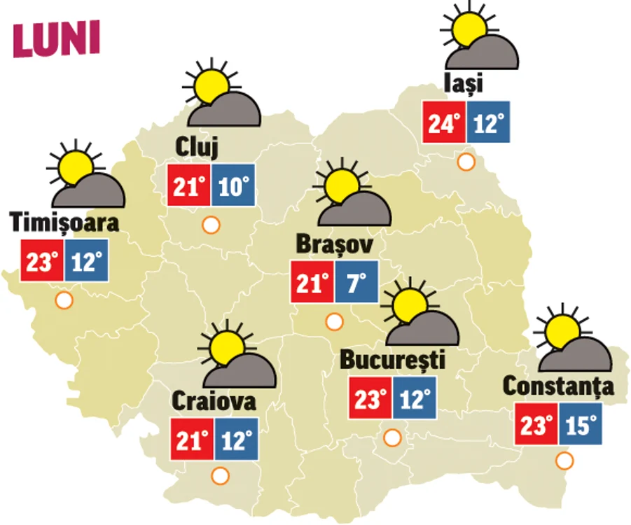 Prognoza meteo 5 octombrie anunță vreme frumoasă cu cer un pic înnorat