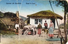 Casă la țară. Carte poștală de la începutul secolului XX (© iMAGO Romaniae)