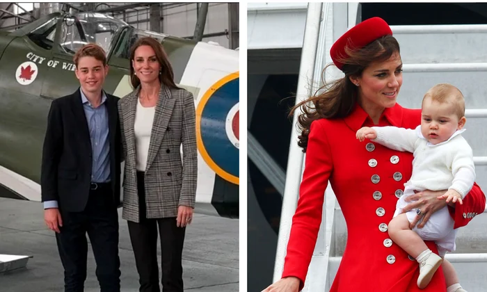 Kate Middleton și Prințul George colaj jpg