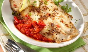 Roast pangasus with garlic herbal sauce jpeg