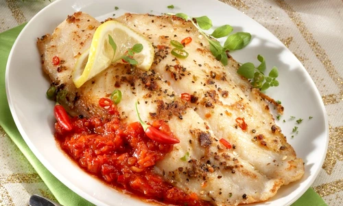 Roast pangasus with garlic herbal sauce jpeg