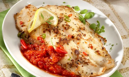 Roast pangasus with garlic herbal sauce jpeg